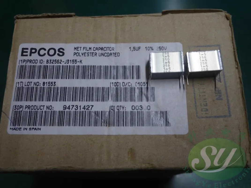 

5PCS EPCOS 1.5uf/250v 1u5 155 New 15MM mille cake capacitor B32562J3155K