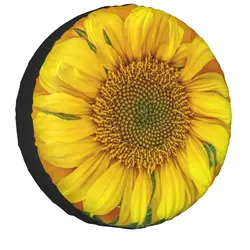 Sunny Sunflower Spare Wheel Tire Cover for Toyota Land Cruiser Prado Helianthus Flower Jeep RV SUV 4WD 4x4 14