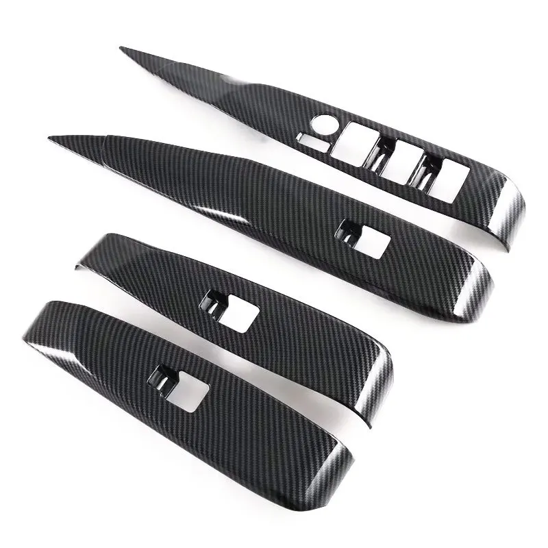 لتويوتا كامري 9th الهجين 2024 2025 ABS ألياف الكربون الجانب الداخلي نافذة التبديل رفع زر الديكور غطاء اكسسوارات السيارات LHD