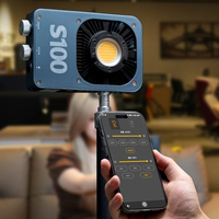 ZSYB S100 100W Bi-Color Handheld Pocket Video Light Led COB Light 2700k-6500k for Outdoor Mobile Photography Light