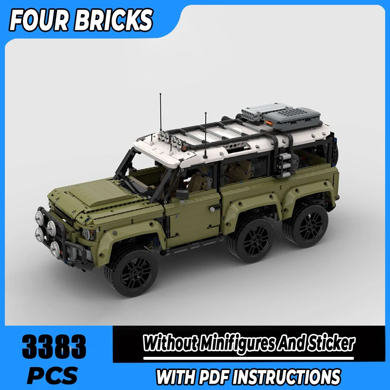 

Moc Building Blocks Six Wheeler Defender Technology Modular Bricks Model Gifts Christmas Toys DIY Sets Assembly