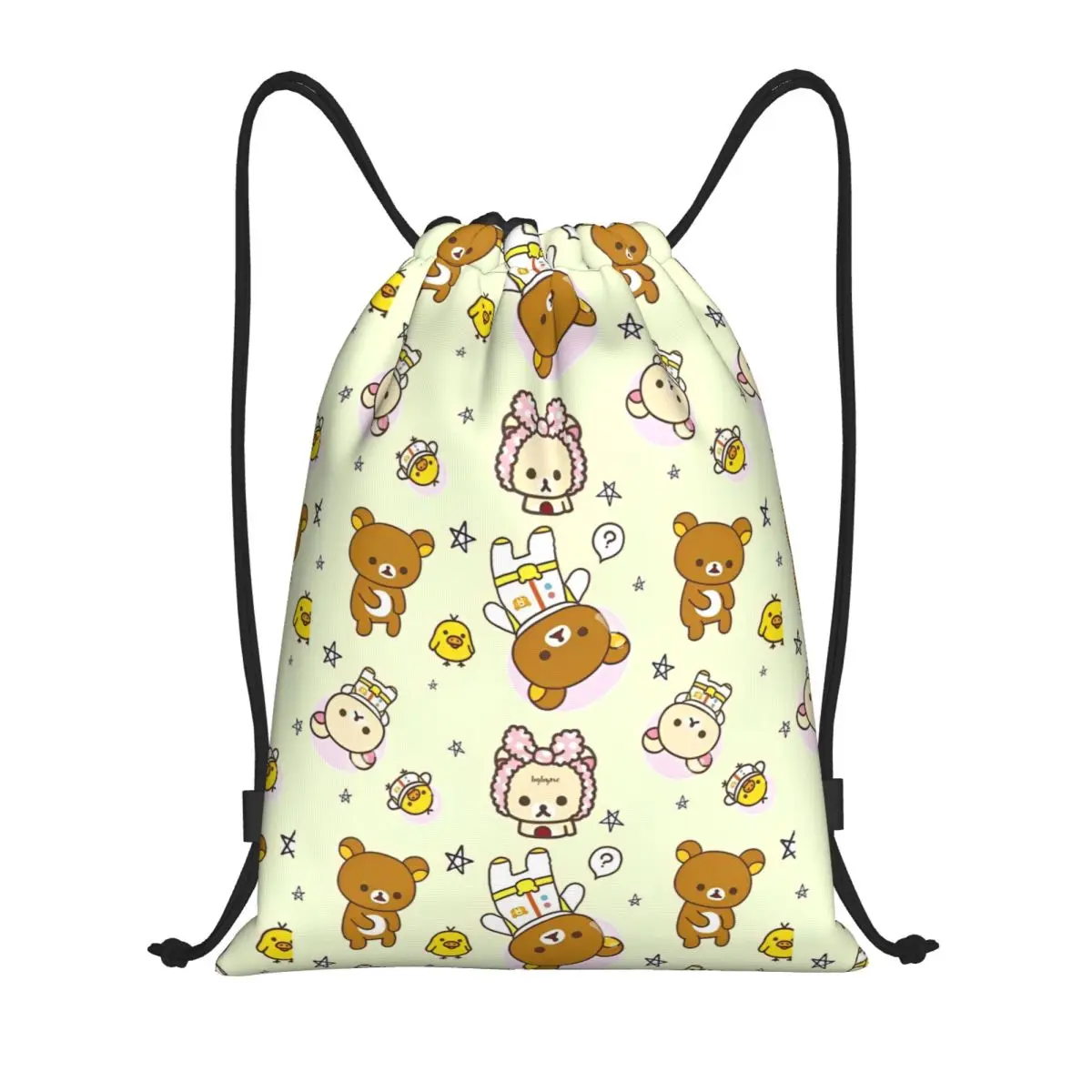 

Рюкзак Rilakkuma и Korilakkuma на шнурке, спортивный рюкзак для спортзала, водонепроницаемые сумки на шнурке для езды на велосипеде