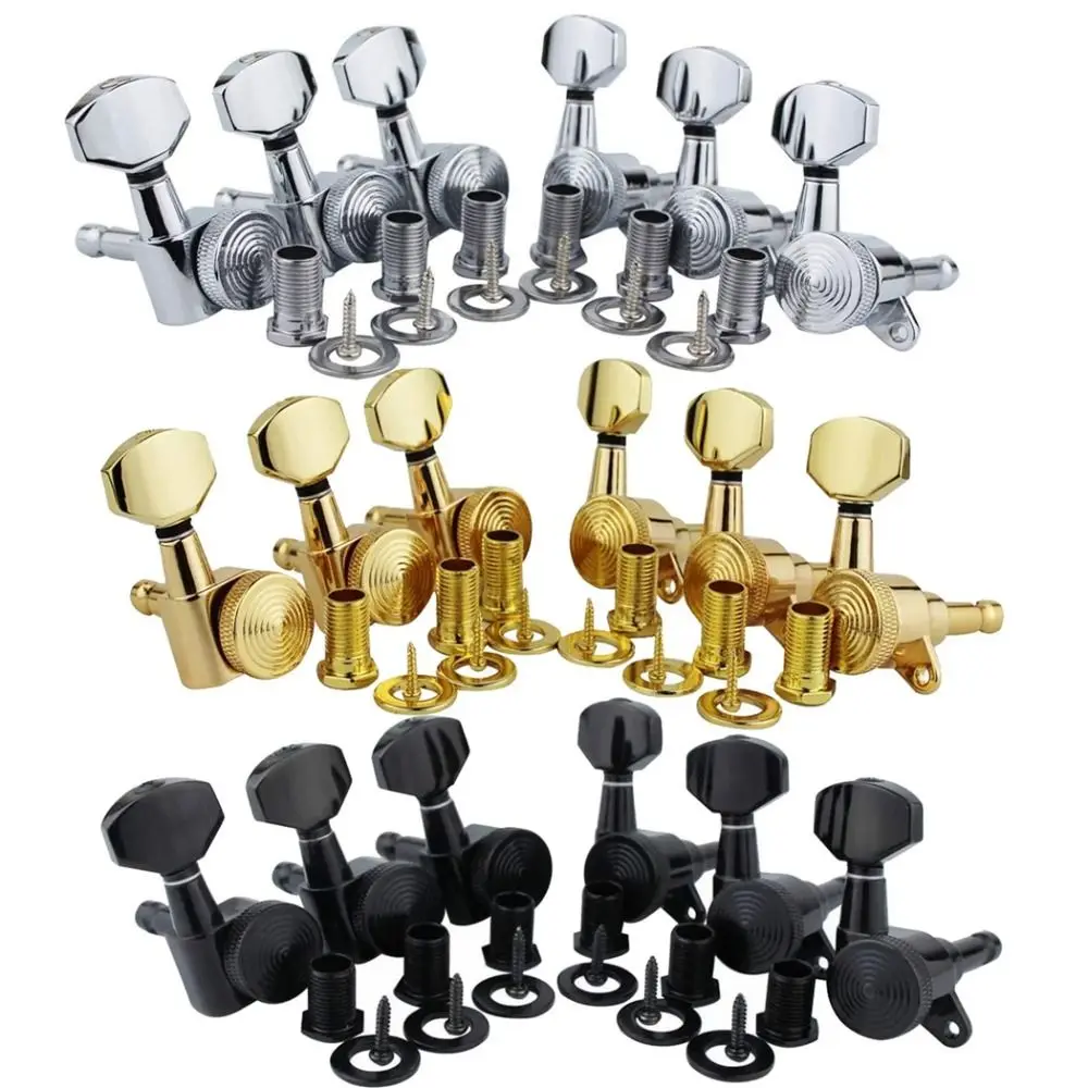 6PCS/Set Chrome Guitar Locking Tuners Lock String Silver/Gold/Black Guitar Tuning Pegs Electric Guitar Machine Heads Tuners