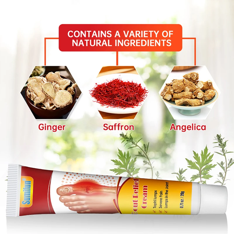 Gichtlinderungscreme, Salbe für Gelenkschmerzen, Paste zur Linderung, reduziert Schwellungen, Muskelkater, Paste, Kniesalbe, beruhigt die Füße und die Knie