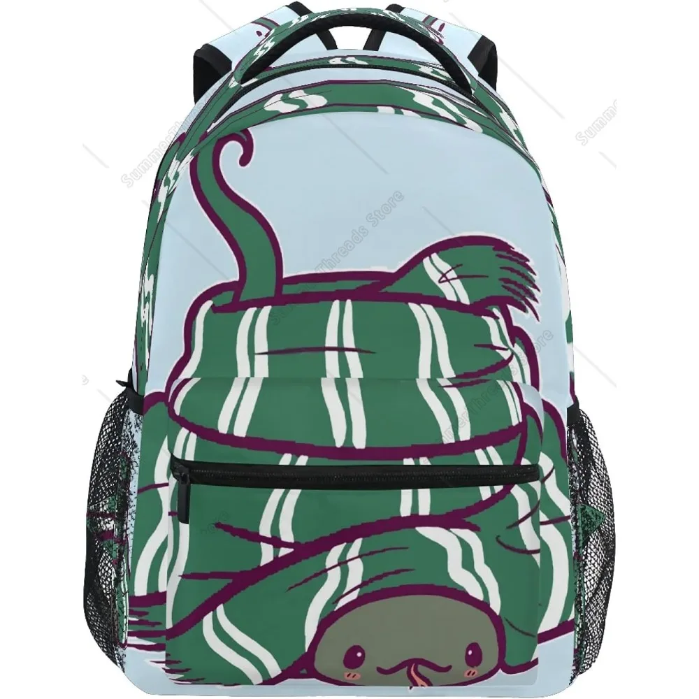 

Cute Animal Snake School Backpack For Teen Girls Boys Lightweight Student Backpack Travel Bookbag Laptop Casual Daypack 16x11.4x