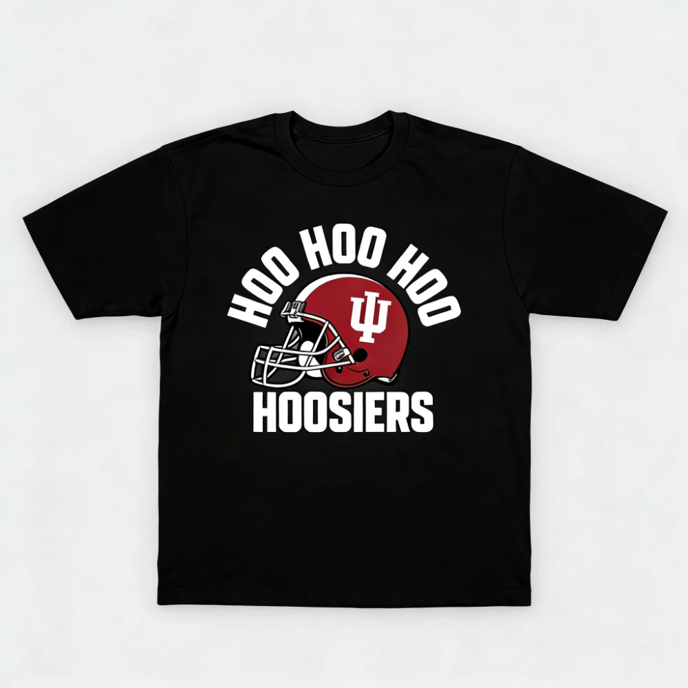 Camiseta unisex de manga corta extragrande, camiseta con estampado Hoo Hoo Hoo Hoosiers 2025 Champions Indiana Hoosiers, camiseta deportiva 100% algodón puro