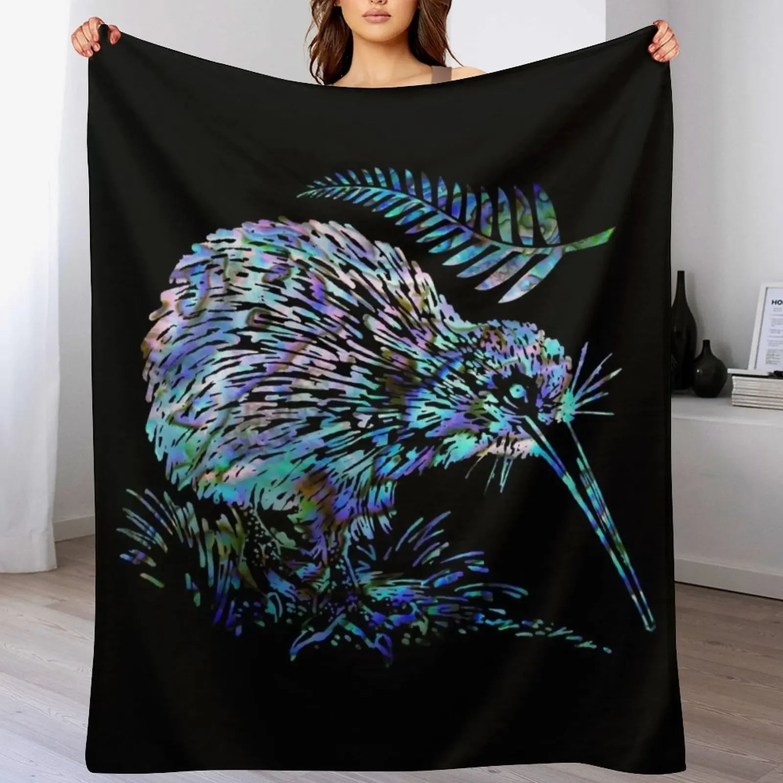 

NEW ZEALAND: KIWI AND FERN PAUA Throw Blanket Bed Fashionable Loose Sofa Quilt heavy to sleep Blankets