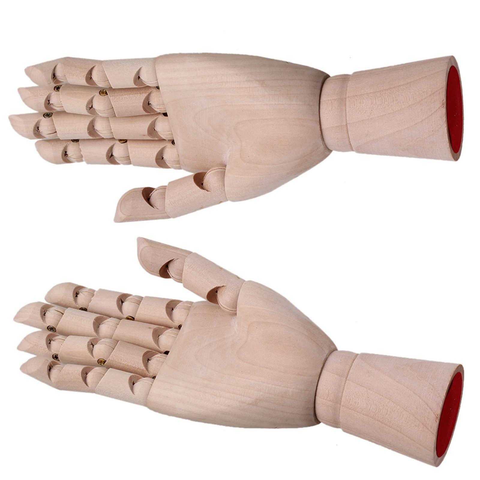 2 Pieces 8 Inch Wooden Left and Right Hand Model Crafts Kit for Painting