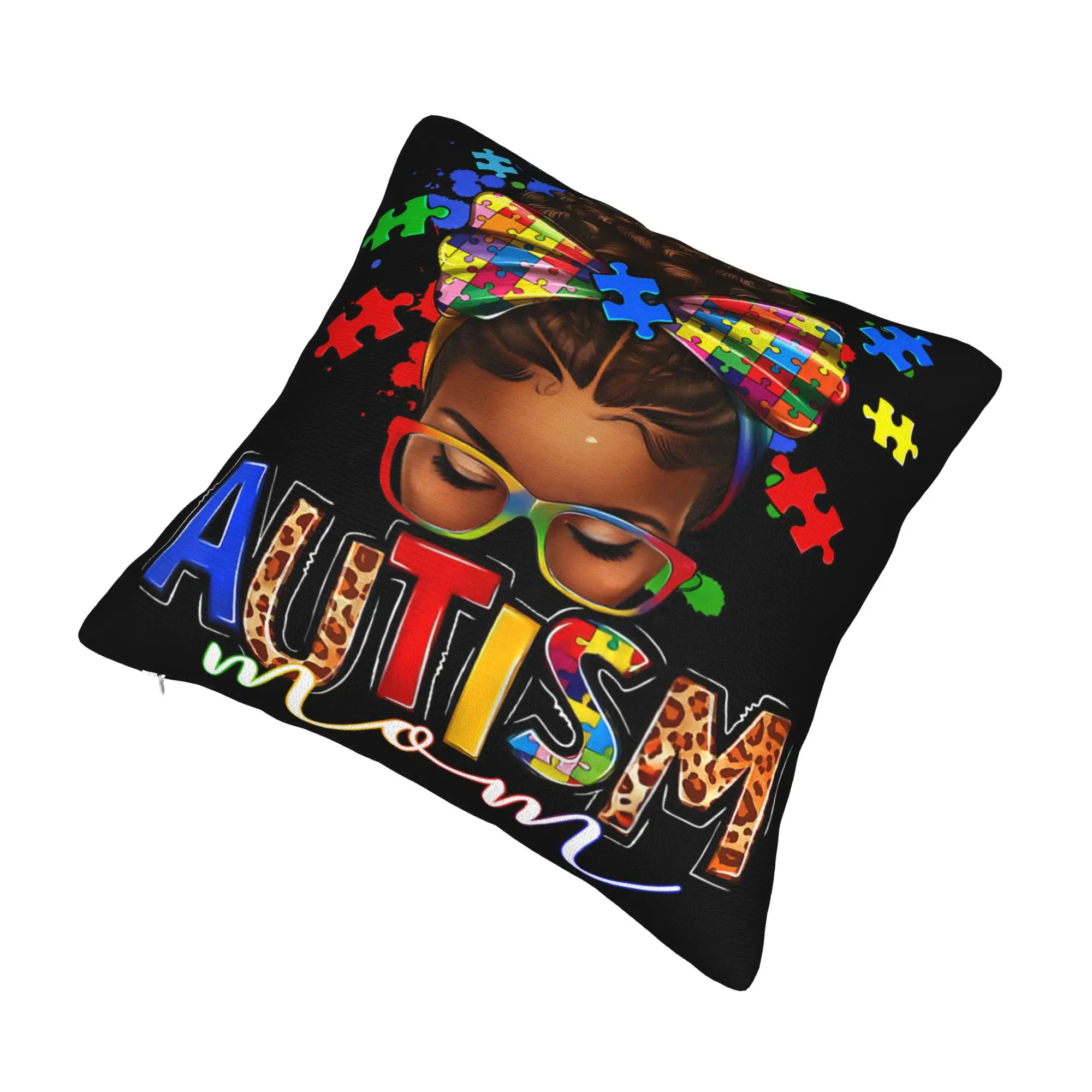 Dabbing Puzzle Autism Awareness Pillowcases Accessories Soft Cushion Cover Decorative  Throw Pillow Case Cover Home Multi Size