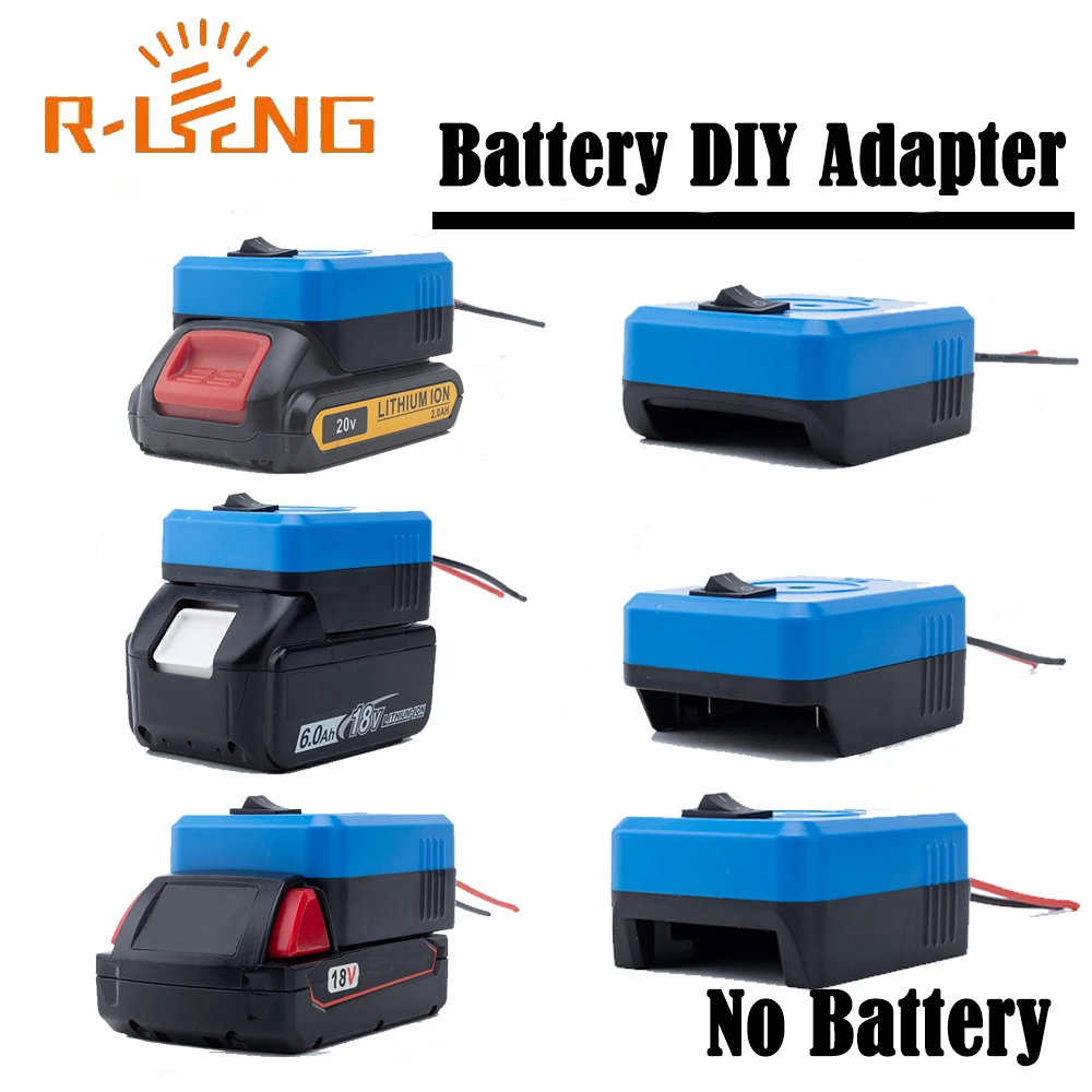 Base convertidora de adaptador DIY para batería de litio Makita /DeWalt/Milwaukee de 18V con interruptor, cable de silicona de 14AWG para uso en coche Rc, 1 Uds.