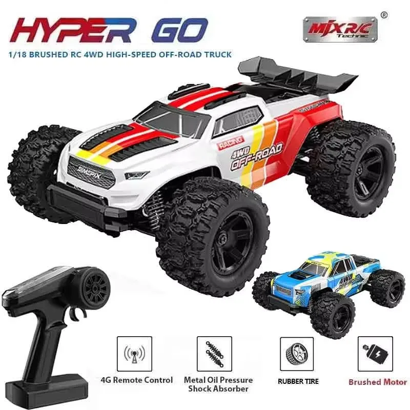 

MJX Hyper Go 18208 1/18 4WD RC Car Brushed Motor Professional Racing Car 2.4G 30KM/H High Speed Remote Control Car OffRoad Truck