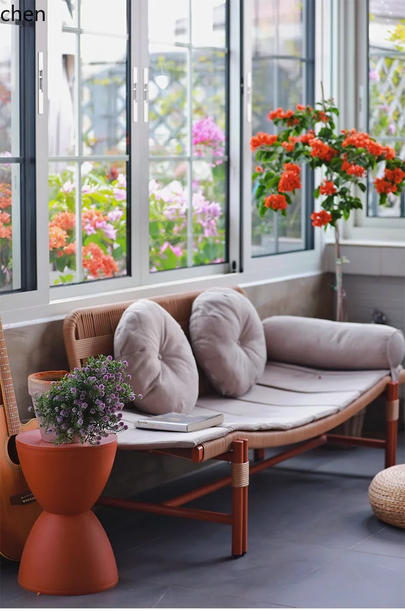 

ZML Small Apartment Reading Leisure Recliner Chinese Style Courtyard Garden Outdoor