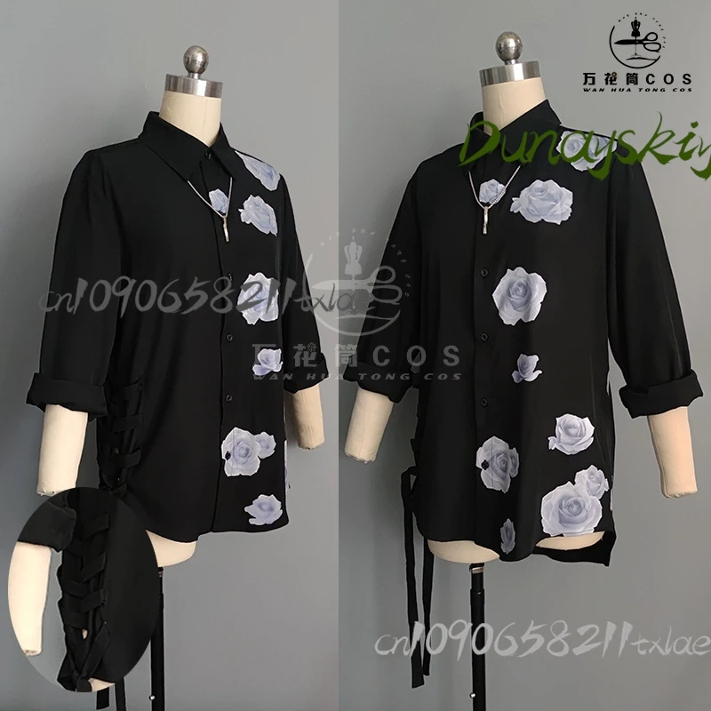 Nijisanji Kuzuha Cosplay Shirt  Kanakana Wig  Necklace Set VTuber Vampire Outfit for Halloween Graduation Summer Daily