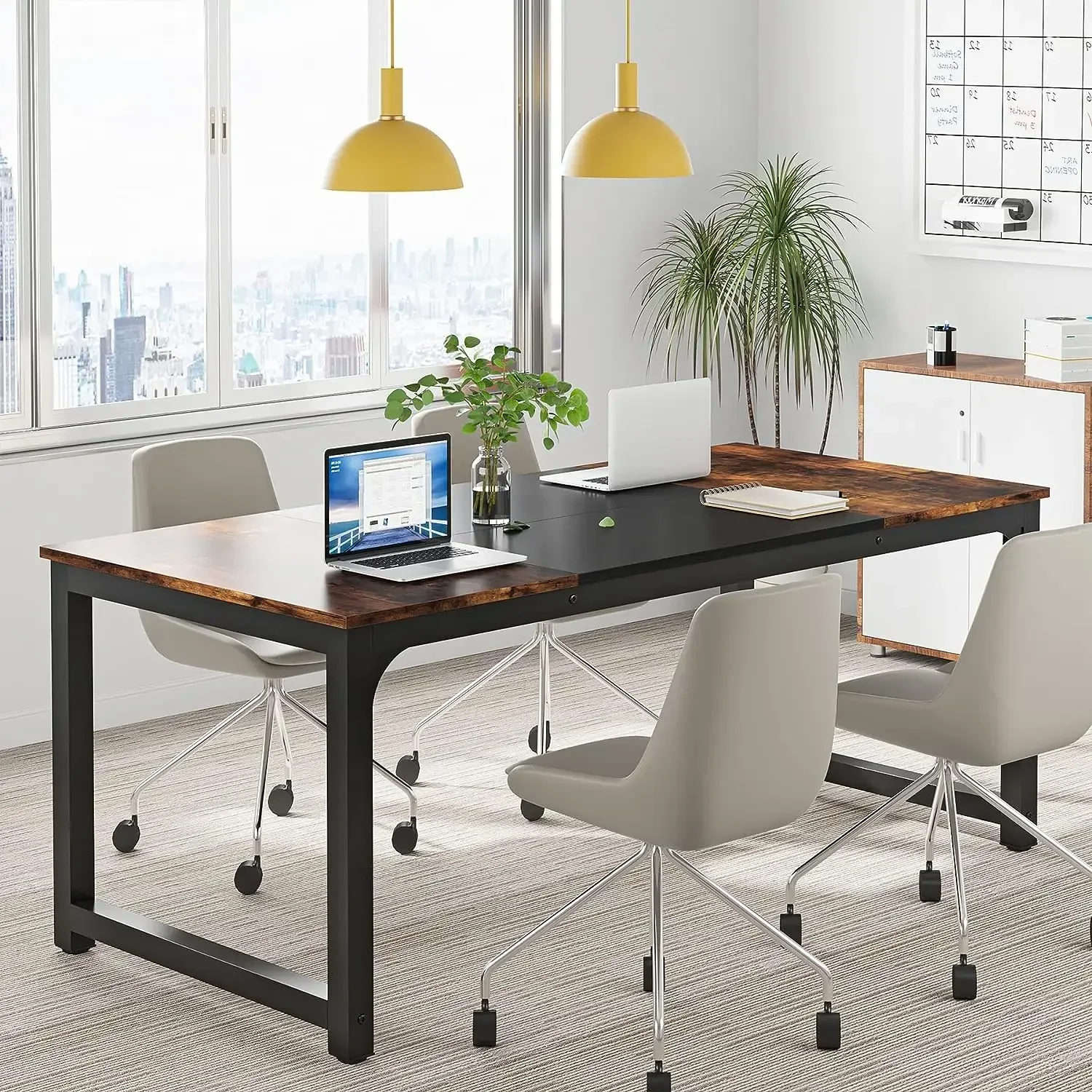 Tribesigns Modern Computer Desk, 63 x 31.5 inch Large Office Desk Computer Table Study Writing Desk Workstation for Home Office,