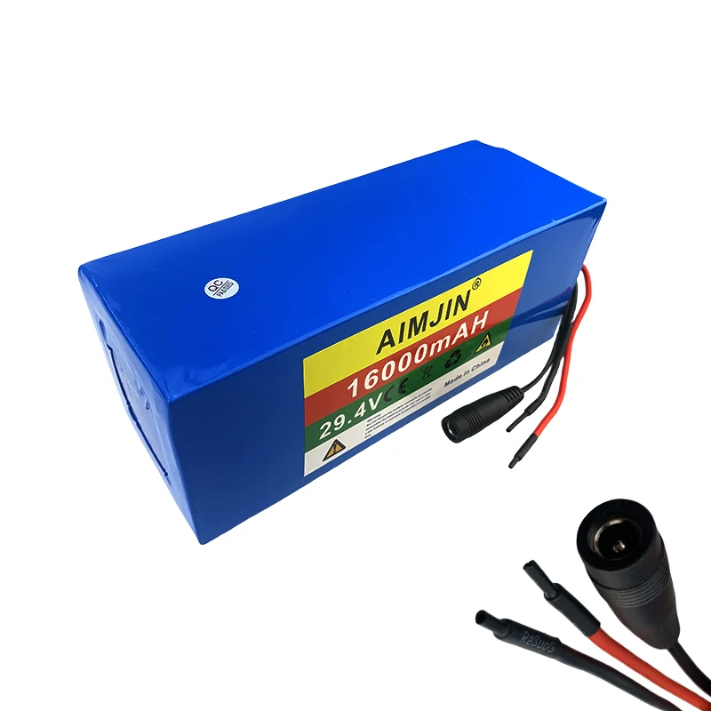 7S5P 29.4V 16000mAh 18650 Lithium Ion Battery Pack  for Electric Bike Scooter Scooter Kids Car Built in  Bms