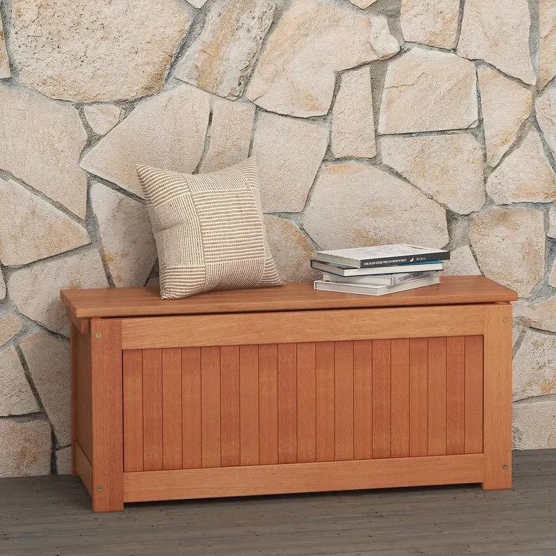 Outdoor Planter Bench 45 Gallon Outdoor Bench Wooden Raised Garden Bed with Planter Box 2-in-1 Wood Planter Bench Deck Plant