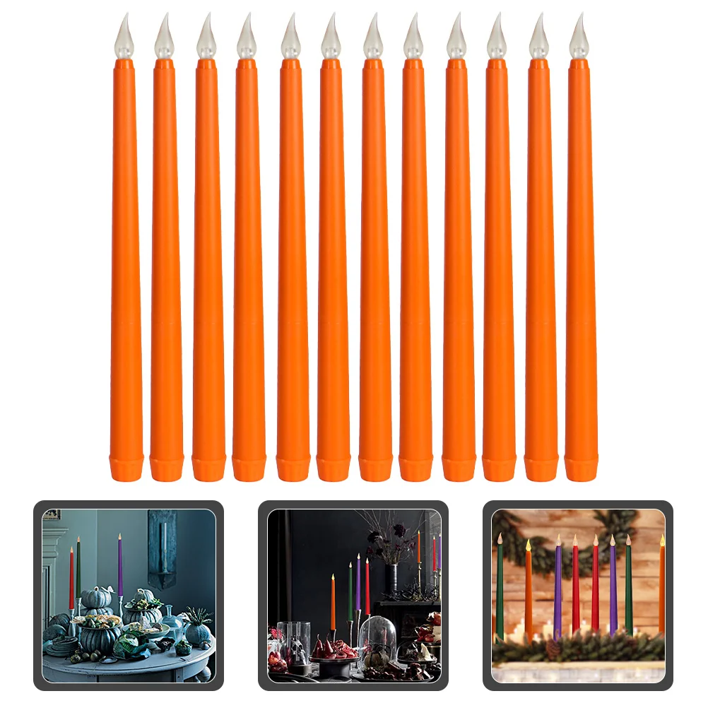 12 قطعة شموع مستدقة LED تعمل أضواء عديمة اللهب للمنزل والفندق وحفلات الزفاف والشموع الكهربائية