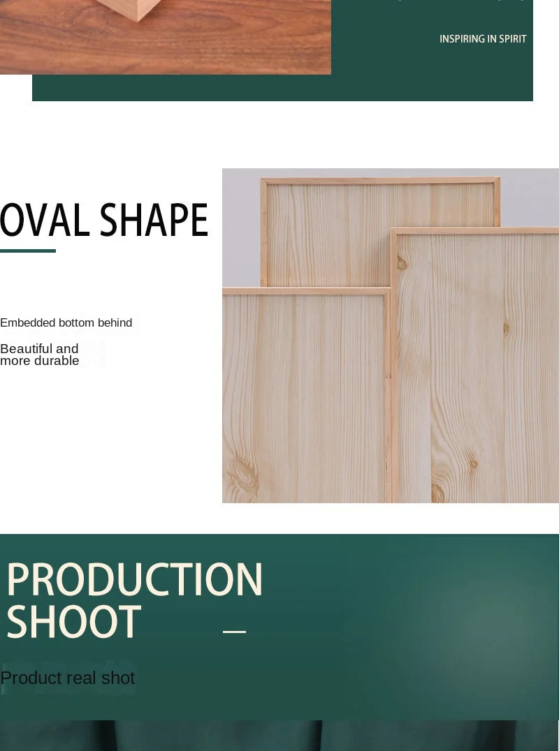 Solid Wood Small Flannel Ring Display Plate, Stud Earrings, Bracelet, Storage and Finishing Box, Ring Jewelry