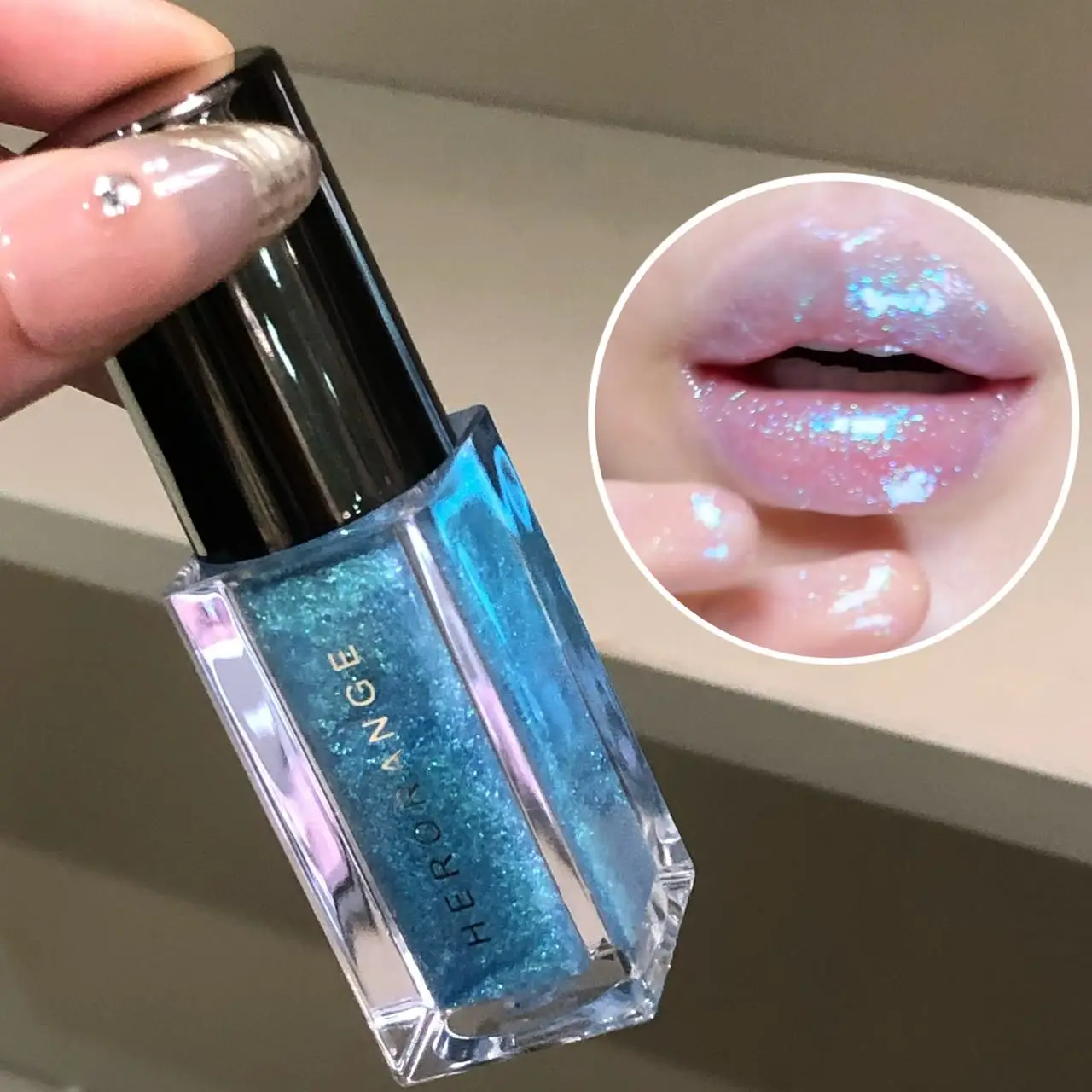 Pearly Glitter Lilac Lip Gloss Mirror Chameleon Brightens Fine Shines Lip Glaze Waterproof Makeup Sparkling Diamond Lip Tint