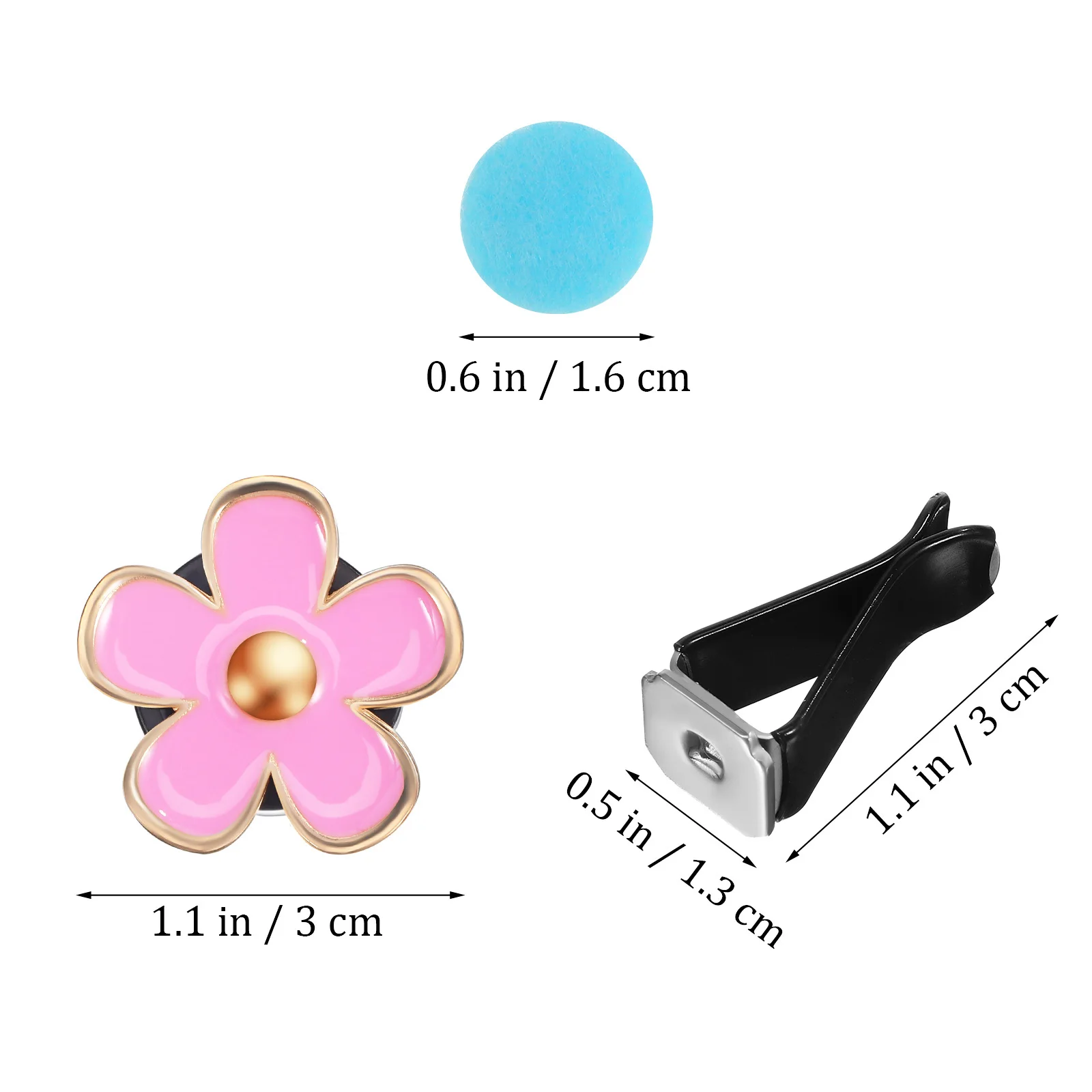 

6Pcs Air Vent Clips for Car with Floral Design Car Fresheners Compact Aroma Diffuser Replacement Pads Convenient Use