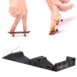 Training Games Scene 6 In 1 Black Finger Skating Board With Ramp Parts Track Kids Toys Gift Kate DIY Mini Skateboard Toys