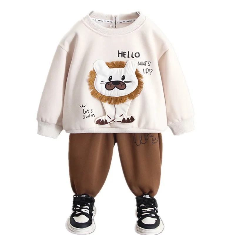 

Spring&Autumn Boy Clothes Sets 2-11Years Kids Cartoon Lion Sweatshirt+Pants 2pcs/set Children Tracksuits Kids Toddler Outfit
