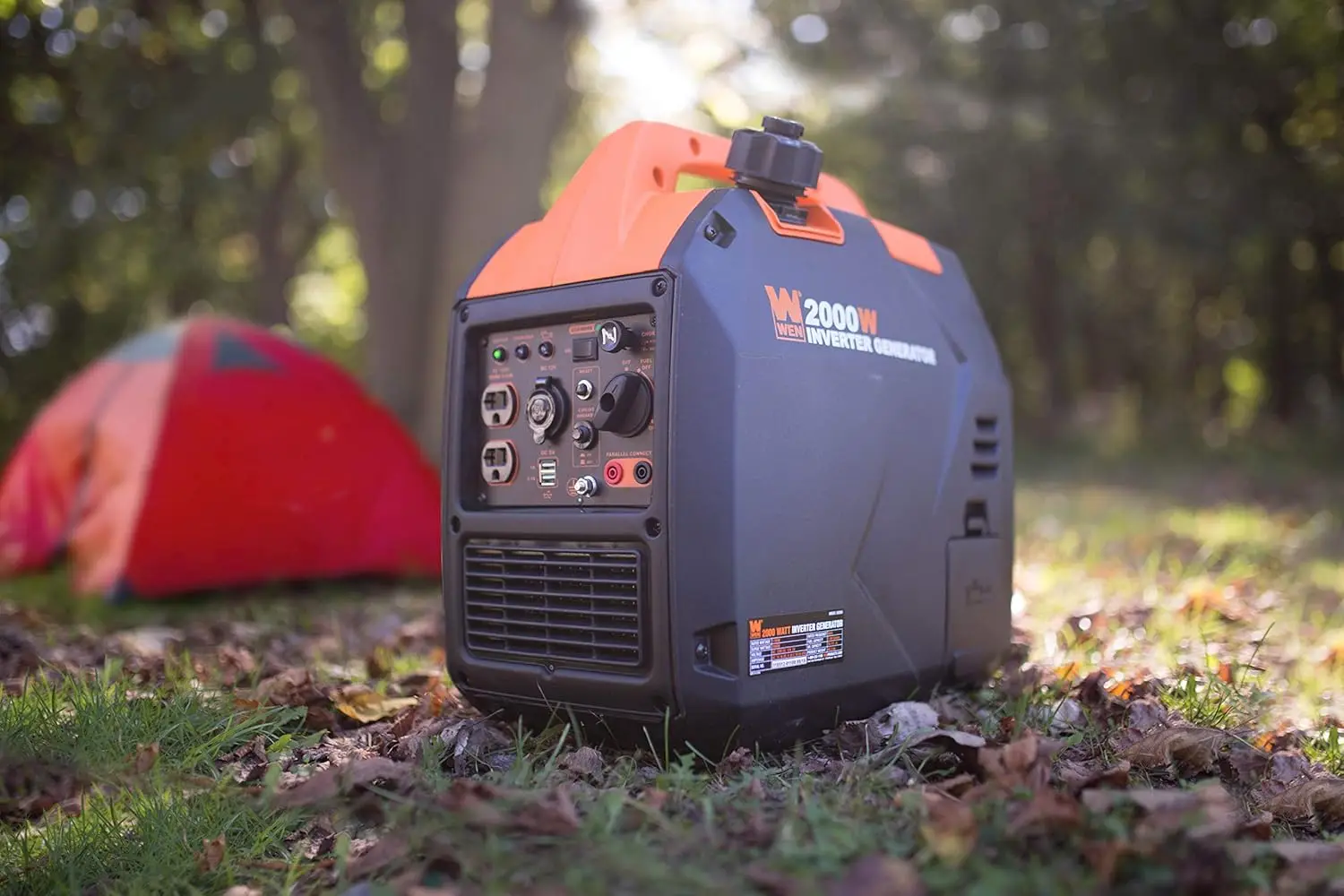 56203i Super Quiet 2000-Watt Portable Inverter Generator W/Fuel Shut Off, CARB Compliant, Ultra Lightweight，Black/Orange