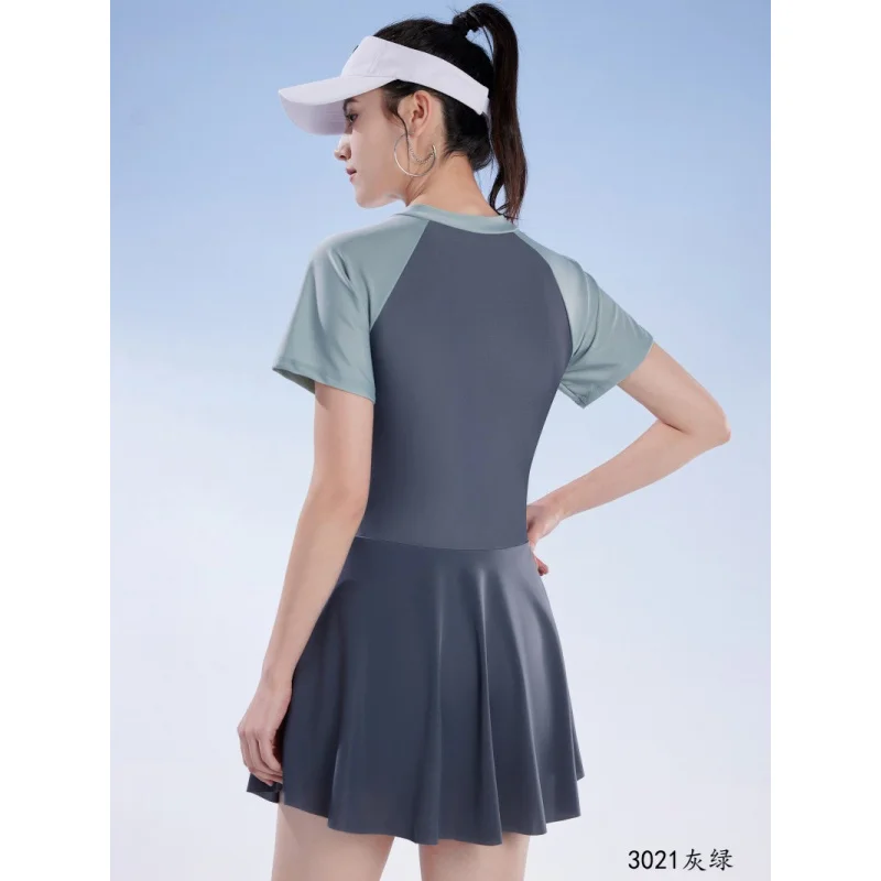 Minsu Traje de baño para mujer 2025 Nuevo traje de baño conservador de una pieza Control de barriga Adelgazante Estudiante Piscina Exclusivo Mujer S