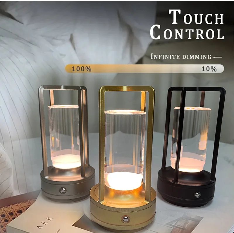 Led Cordless Table Lamp Industrial Style Desk Lamps Outdoor Camping Atmosphere Light Restaurant Creative Beside Night Lights