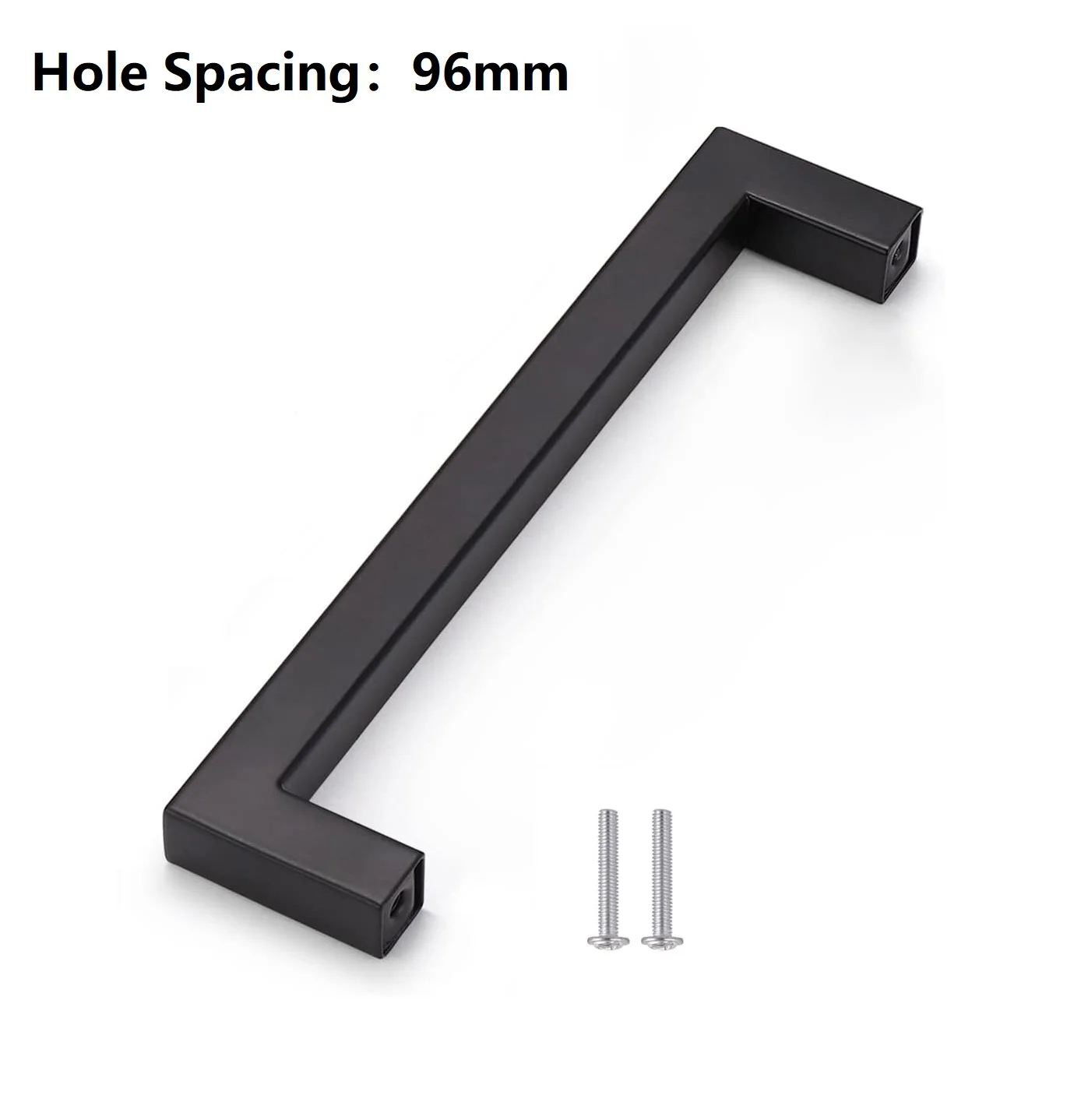

5pcs Square Right Angle Handle Furniture Handles Black Handles For Kitchen Cabinets 96/128/160/192/256/320mm Hole Spacing