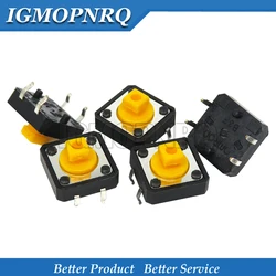 20PCS Tactile Switches 12x12x7.3 mm Yellow diygba Square Push Button Tact Switch 12*12*7.3 mm Micro Switches