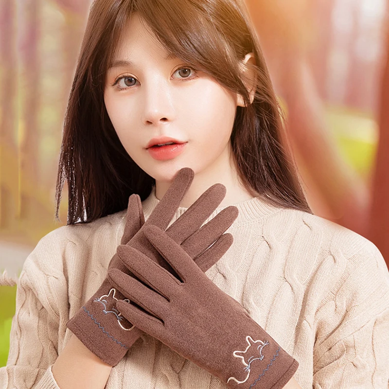 

New Fashion Grace Lady Glove Mitten Women Winter Elegant Full Fingers Touch Screen Driving Windproof Keep Warm Cute Gloves G186