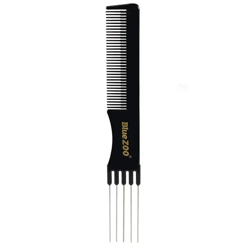 

Salon Hairdressing Shop Hot Print Logo Cross Border PP Material Insertion Comb Oil Scraper Steel Needle Comb Black