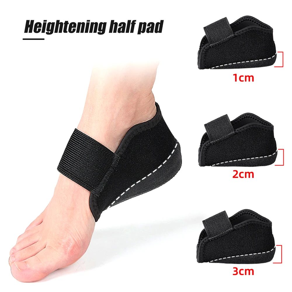 1Pair Gel Heel Pads Invisible 1-3cm Height Increase Socks Orthopedic Arch Support Cushion Soles Insole Foot Massage Unisex