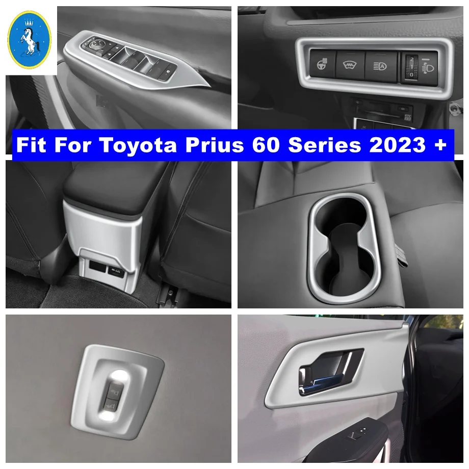 

Rear Cup Holder / Door Handle Bowl / Gear Shift Panel Cover Trim Fit For Toyota Prius 60 Series 2023 2024 Matte Car Accessories