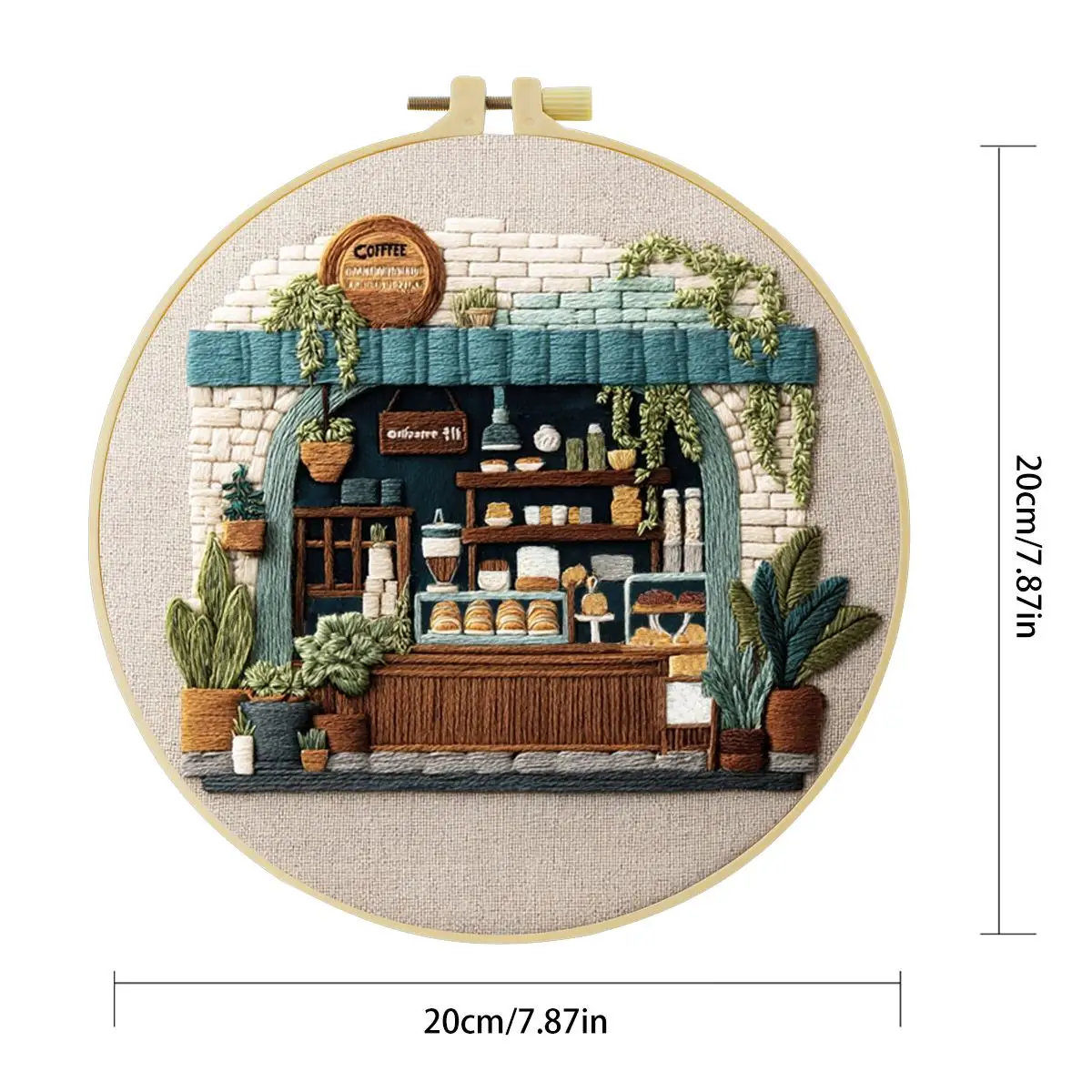 1 Stück 20X20CM/15X15CM 7,87/6,3 Zoll Stickerei-Starter-Kit DIY-Kit Stickerei-Set Handarbeiten Malerei – Detail 3