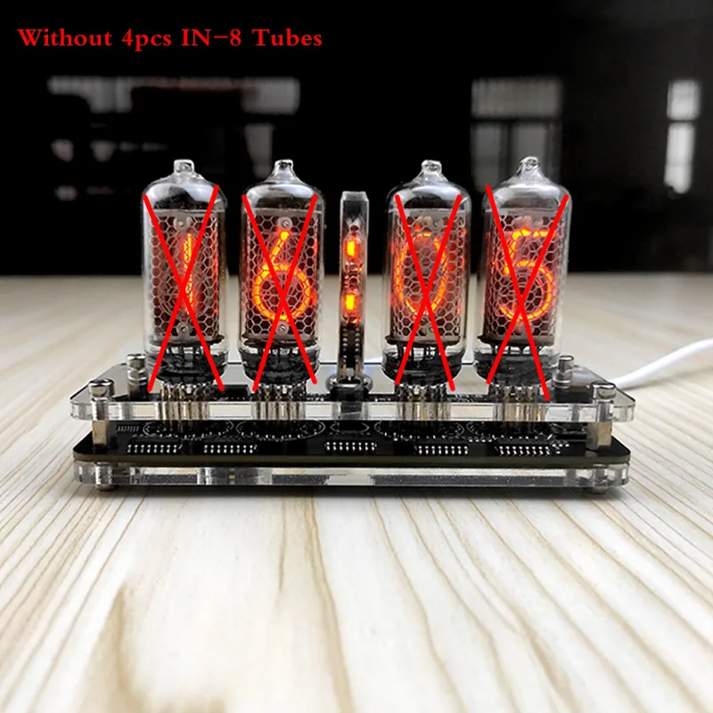 4 digit IN-8 Nixie Glow Tube Clock IN8 With Remote controller LED