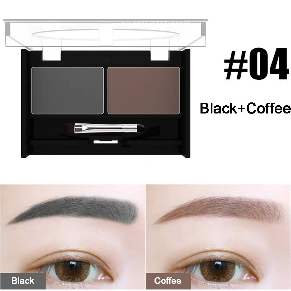 Tavolozza portatile impermeabile fai-da-te Bellezza Strumenti per il trucco a 2 colori Ombra nasale Potenziatore per sopracciglia Polvere per sopracciglia