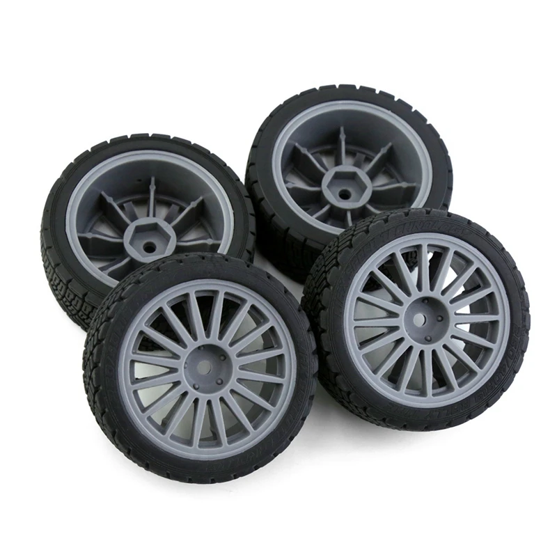 4Pcs 67Mm Rubber Tire Wheel Tyre For Tamiya XV01 XV02 TT01 TT02 PTG-2 1/10 RC Rally Racing Car Upgrade Parts
