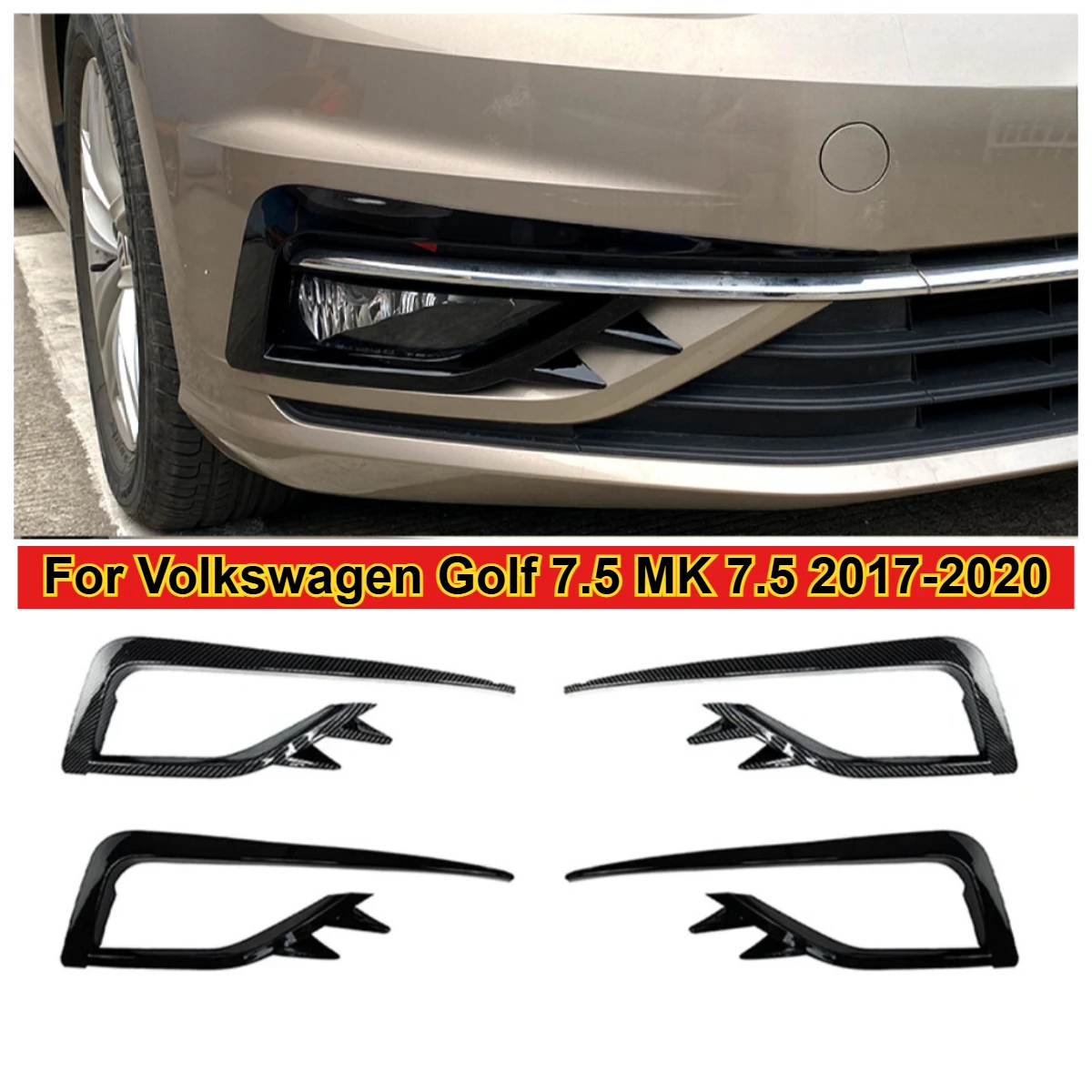 

Передний бампер автомобиля, вентиляционное отверстие для Volkswagen Golf 7.5 MK 7.5 2017-2020, боковые противотуманные фары, накладка на нож ветра, автомобильные комплекты кузова, автомобильные аксессуары