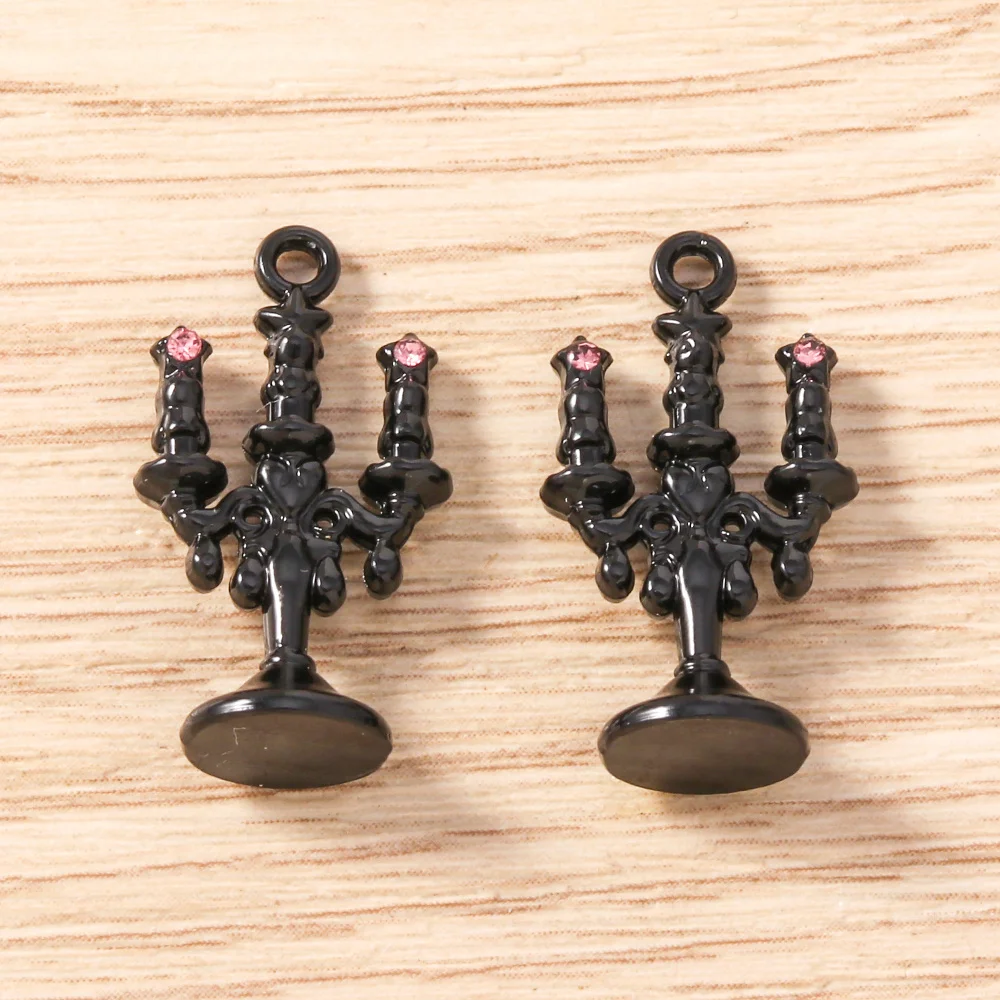 Tusember 5 Stück 13x23mm Legierungs-Kerzenständer-Anhänger Menora-Anhänger für Schmuckherstellung Halsketten Ohrringe DIY Handgemachte Bastelarbeiten – Detail 14