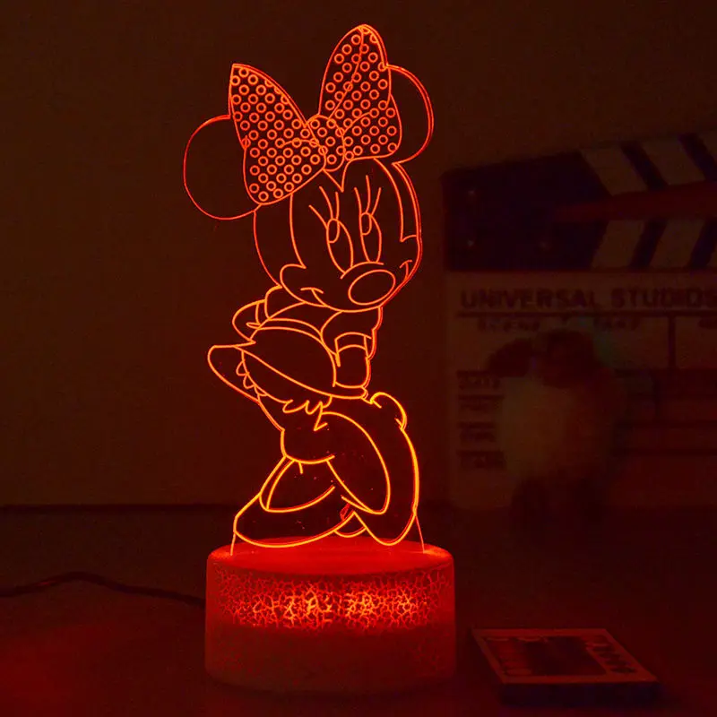 New Mickey Mouse Donald Duck Minnie Dessie Cartoon Night Light Home Desktop Dormitory Ornament Table Lamp Kawaii Decoration