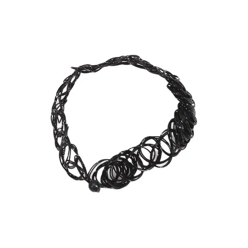 6 Teile/satz Schwarz Spitze Colliers Halskette Set Vintage Gothic Punk Elastische Halskette Frauen Hals Kragen Und Halskette Kombination Set – Detail 21