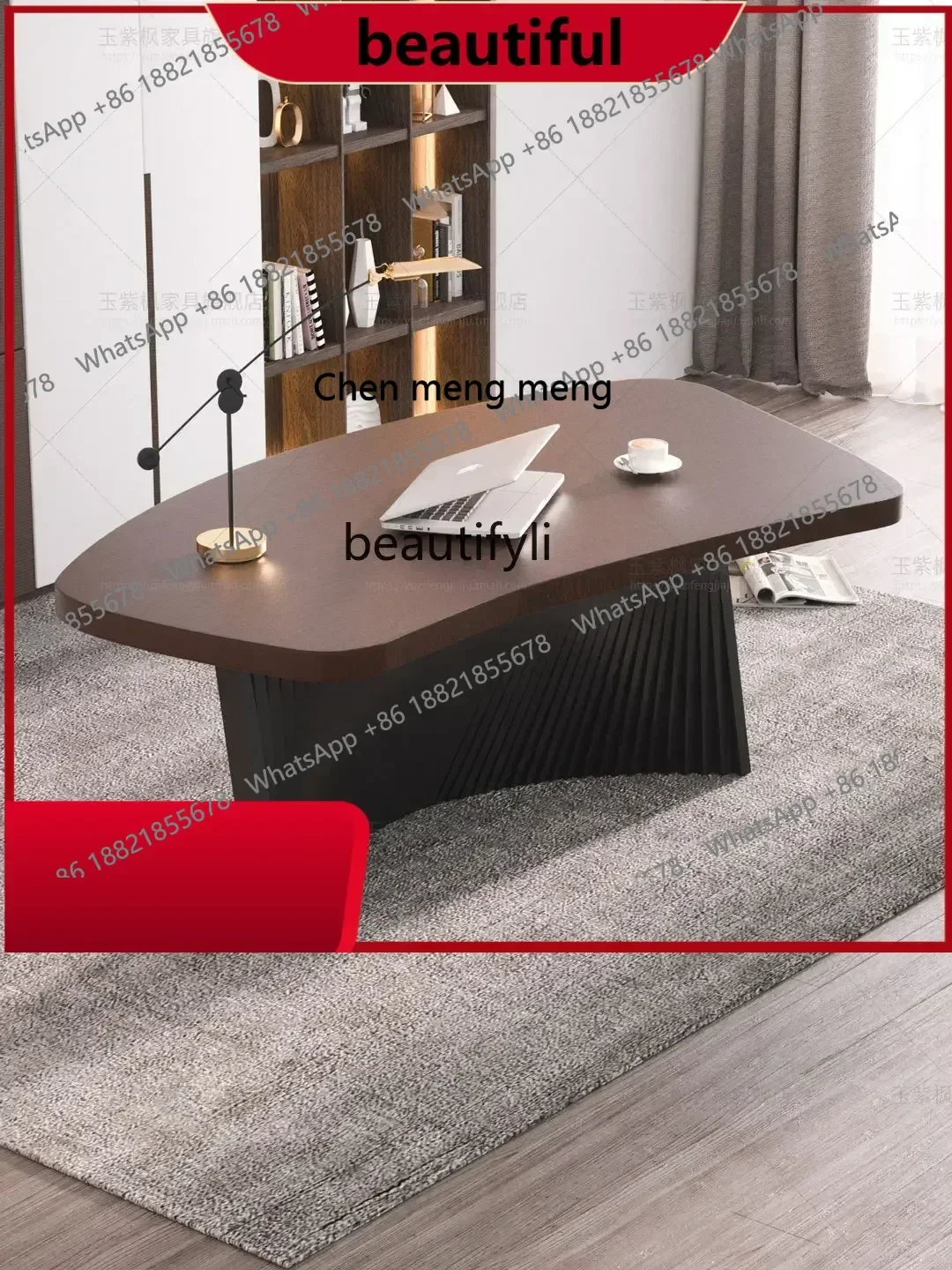 

Italian light luxury special-shaped boss table villa study large desk designer desk modern workbenchHYhy H