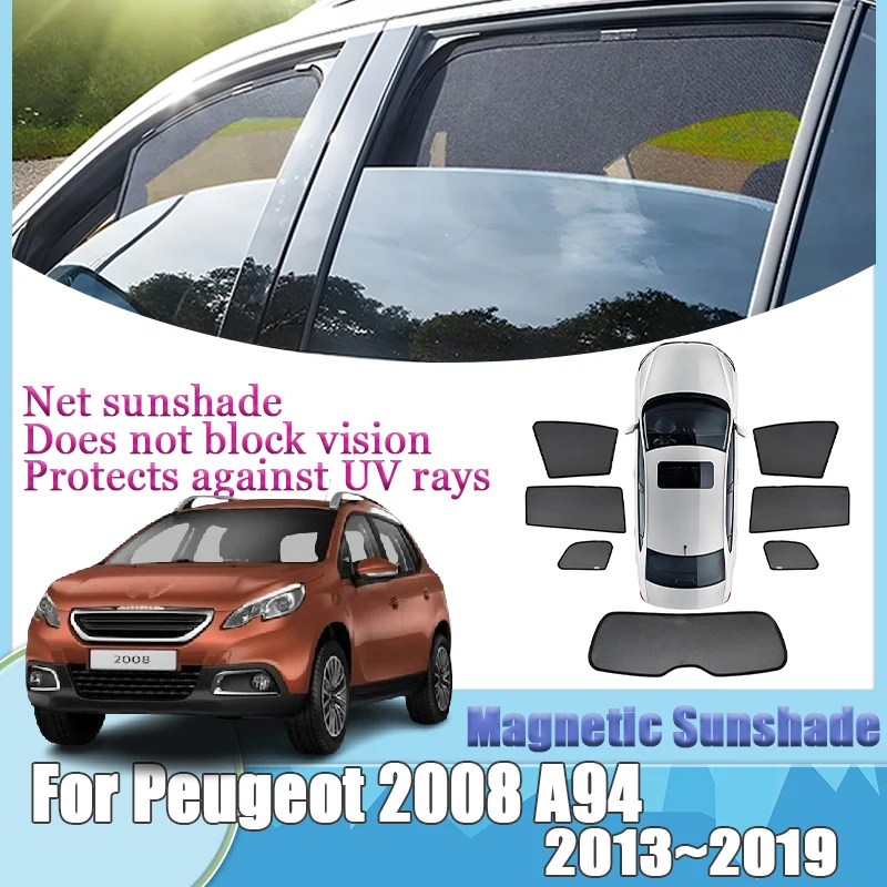 

Для Peugeot 2008 A94 2013-2019 магнитный солнцезащитный козырек, сетчатые козырьки для бокового окна, крышка лобового стекла, анти-УФ-занавеска, инструменты, часть аксессуаров