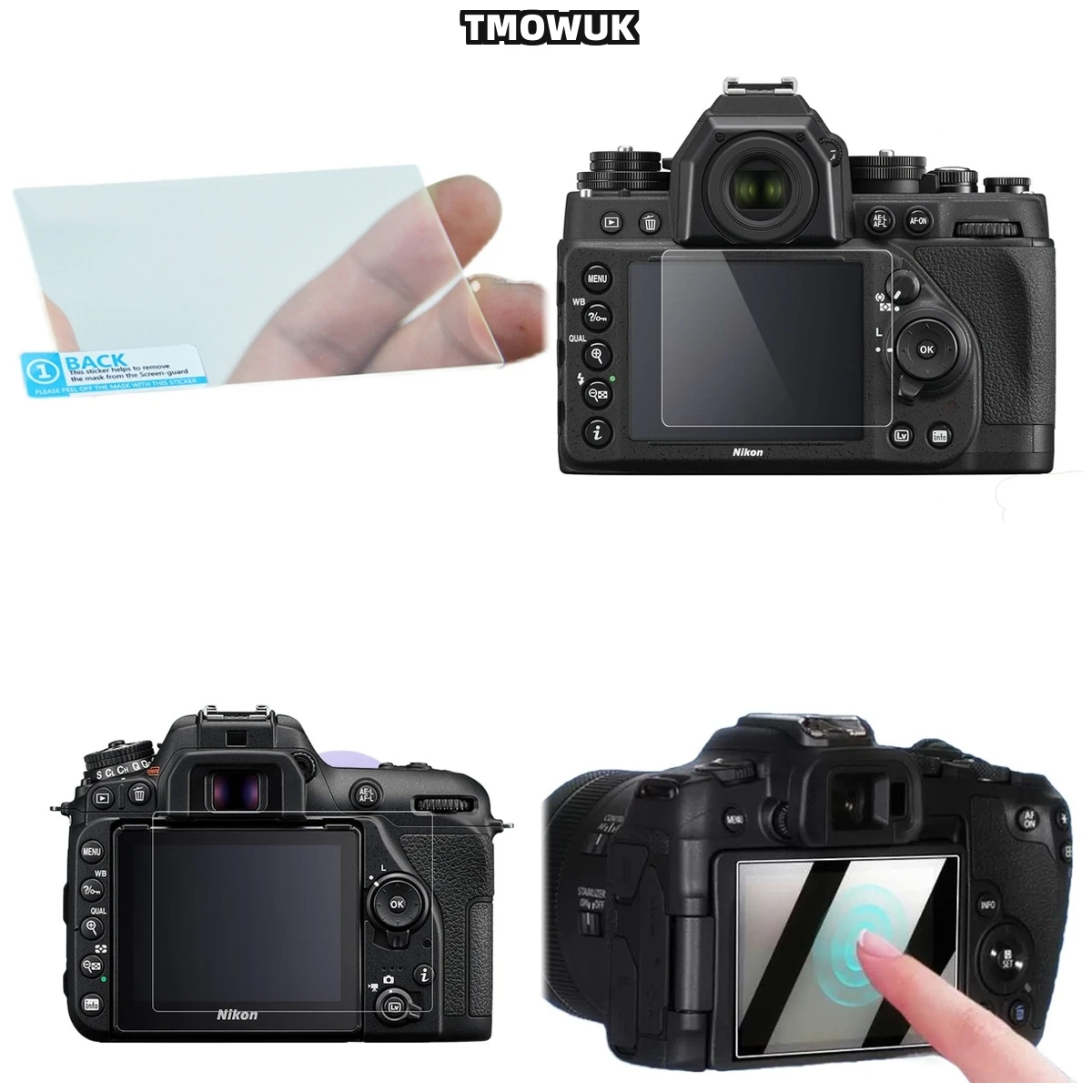 

For Nikon D5100 D5200, Perfect Fit 9H Tempered Glass, Scratch Resistant, HD Viewing.
