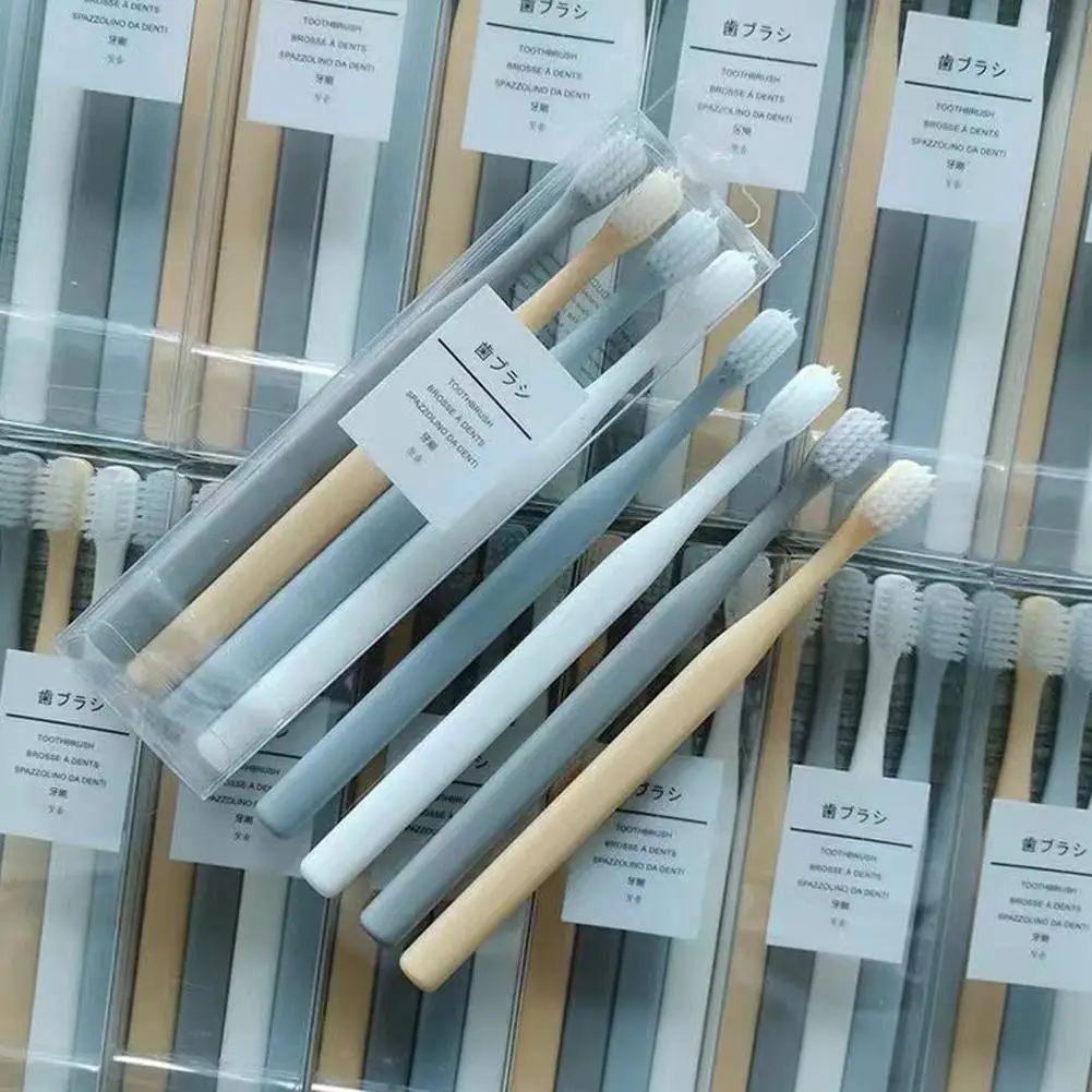 4pc Small Head Toothbrush Set Soft Bristles, Compact Head for Adults -Gentle, Effective, & Disposable Suitable for Touring
