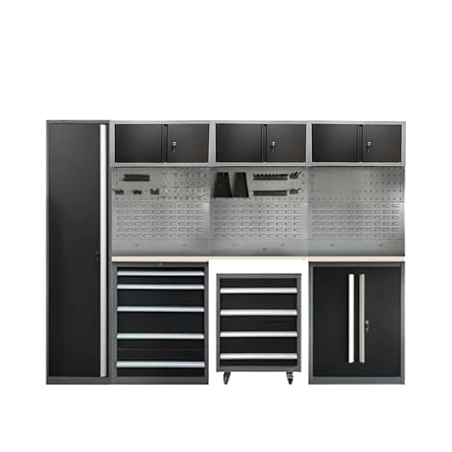 JZD Multi Functional Combination Cabinet High Quality Homework Workstation Garage Tools Storage Cabinet Rolling Tool Chest