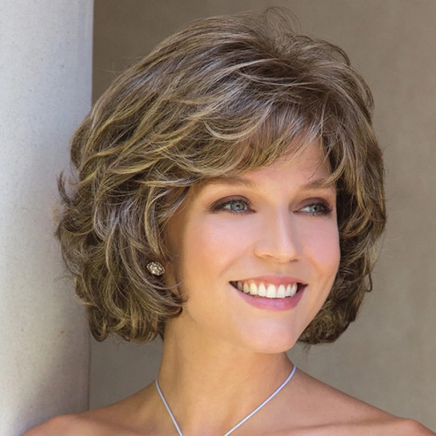 10 Inch Women’s Short Bob Synthetic Wig, Layered Straight Wig With Bangs, Natural Looking Heat Resistant Glueless Wig For Daily