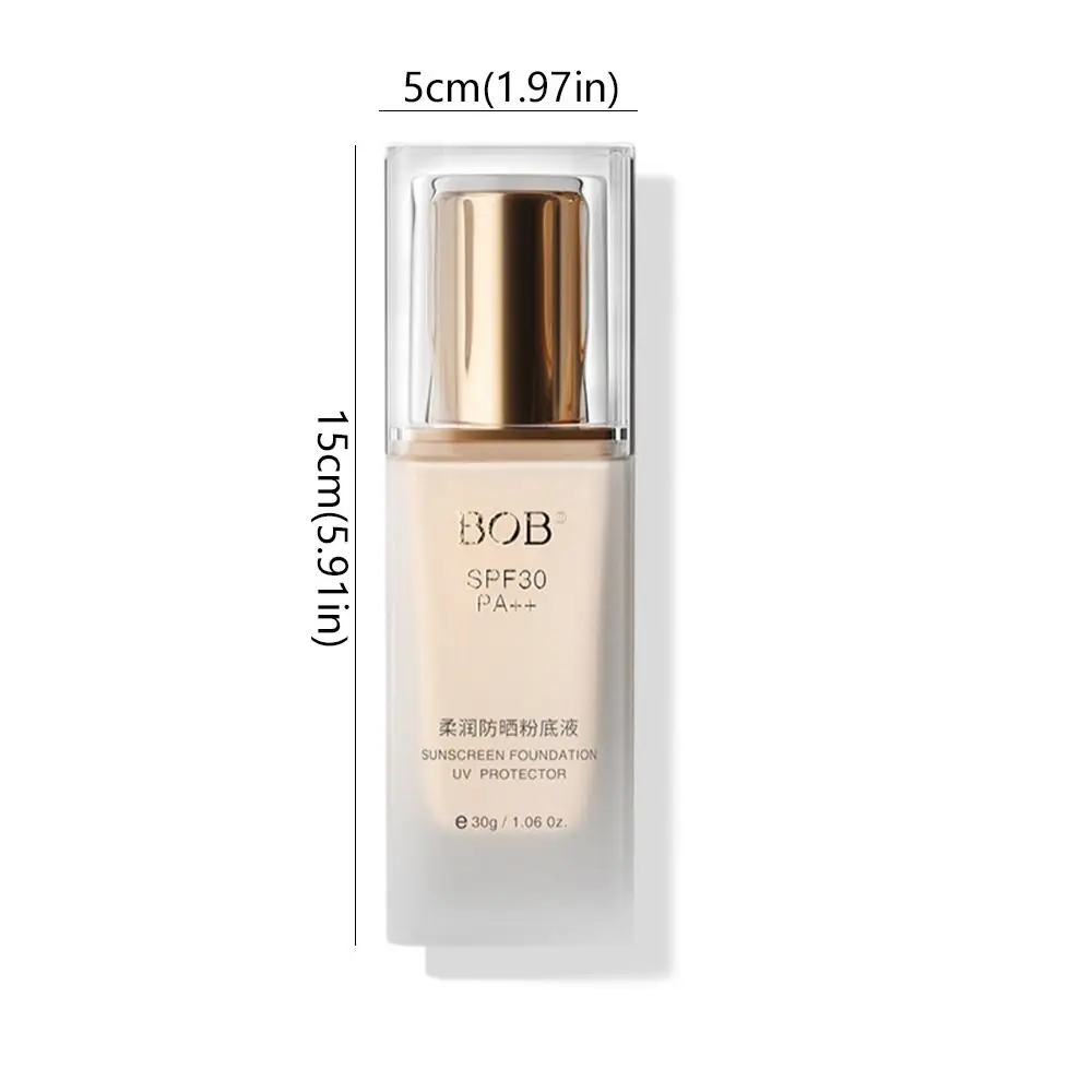 Non-Fluffing Lightweight Liquid Foundation 30ml Volume Sweatproof Waterproof Foundation Sunscreen Naturally Face Base Cream